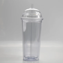 Load image into Gallery viewer, 20 oz Domed lid acrylic tumbler with straw