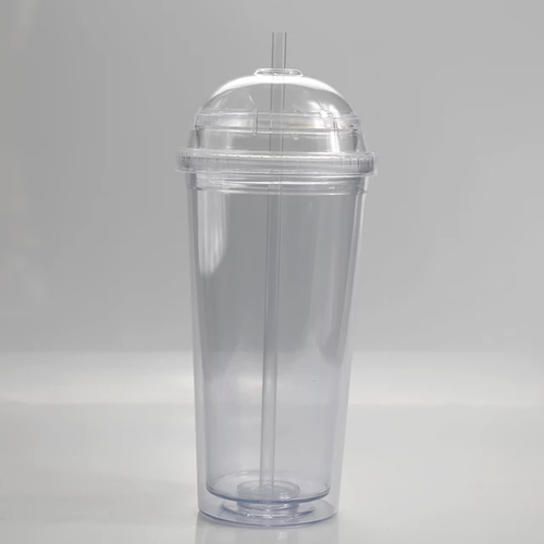 20 oz Domed lid acrylic tumbler with straw