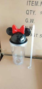 Minnie mouse 16 oz tumbler with red bow