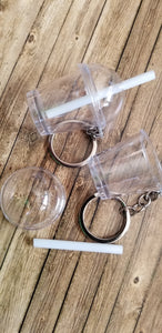 Set of 10 complete Mini Dome Cup Keychain with straw