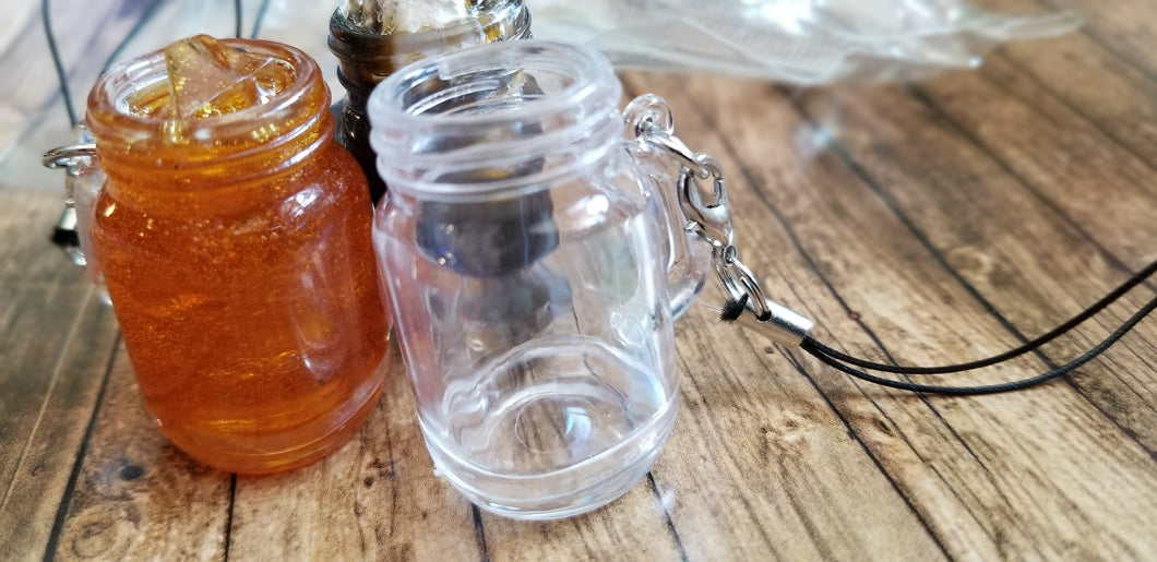 Set of 10 Mini Mason Jar Style Keychains