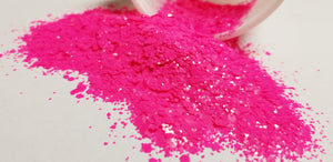 Pink Neon chunky mix opaque glitter