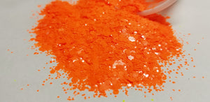 Neon orange chinky mix glitter