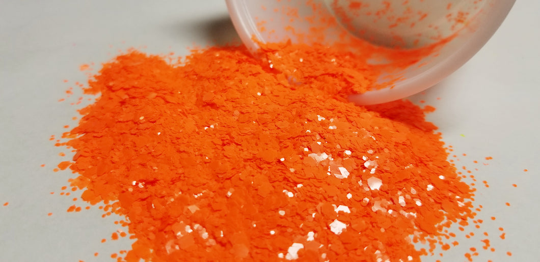 Neon orange chinky mix glitter