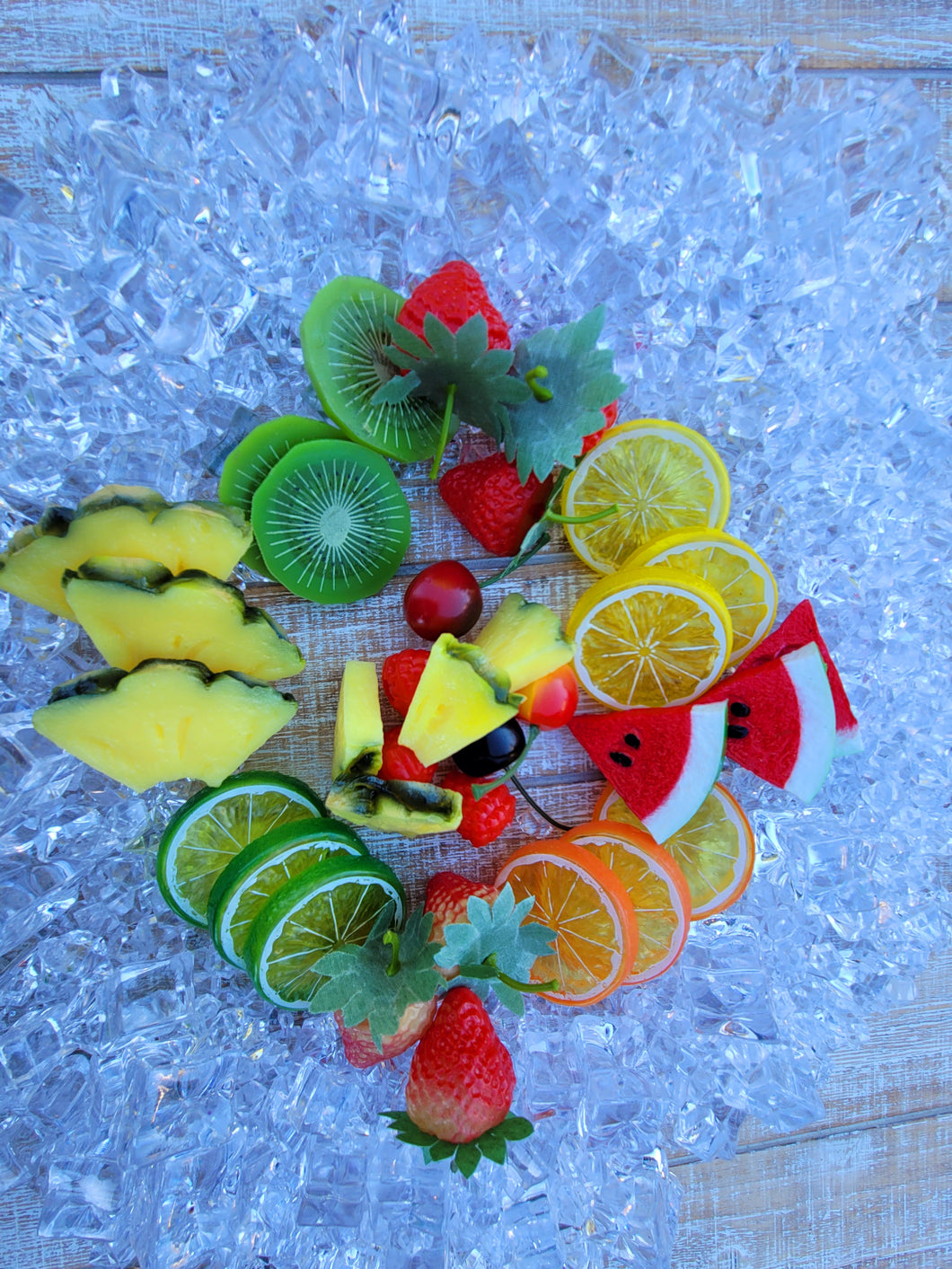 Jr  party platter imitation fruit and ice to create at least 25 tumbler toppers