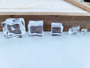 Small 1/2 inch square acrylic imitation fake ice cubes