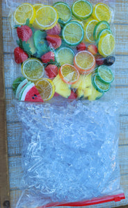 Largest party platter imitation fruit and ice to create at least 50 toppers