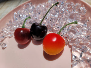 Imitation fake ripe cherries random colored 3 pack
