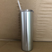 Load image into Gallery viewer, 20oz STRAIGHT SKINNY TUMBLER W/ SLIDE LID &amp; PLASTIC STRAW